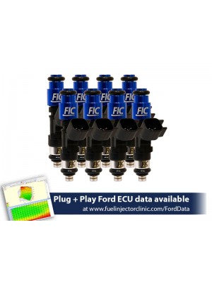 525cc (50 lbs/hr at 43.5 PSI fuel pressure) FIC Fuel Injector Clinic Injector Set for Mustang GT (2005+)/GT350 (2015-2016)/ Boss 302 (2012-2013)/Cobra (1999-2004) (High-Z)