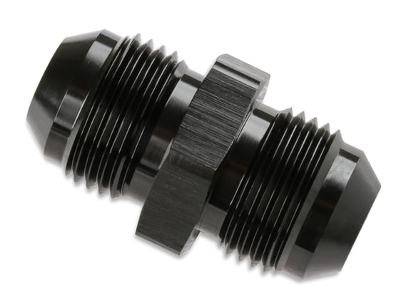 Mr. Gasket -12 AN Male Union - Black AN Male Union - 6061 Aluminum Construction Part # 481512-BL