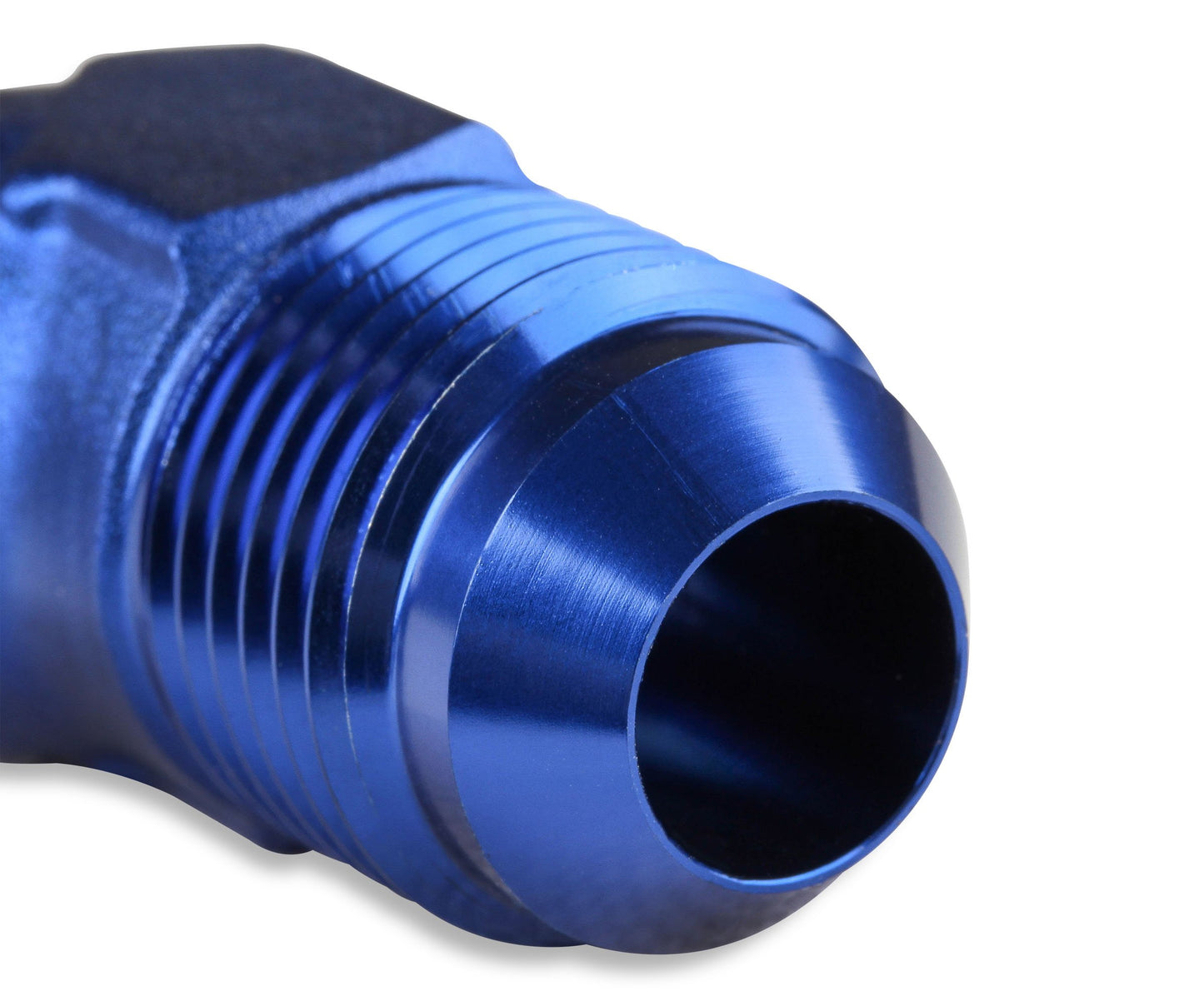 Mr. Gasket 45 Degree -10 AN To 3/8 Inch NPT Adapter - Part # 482311 Blue