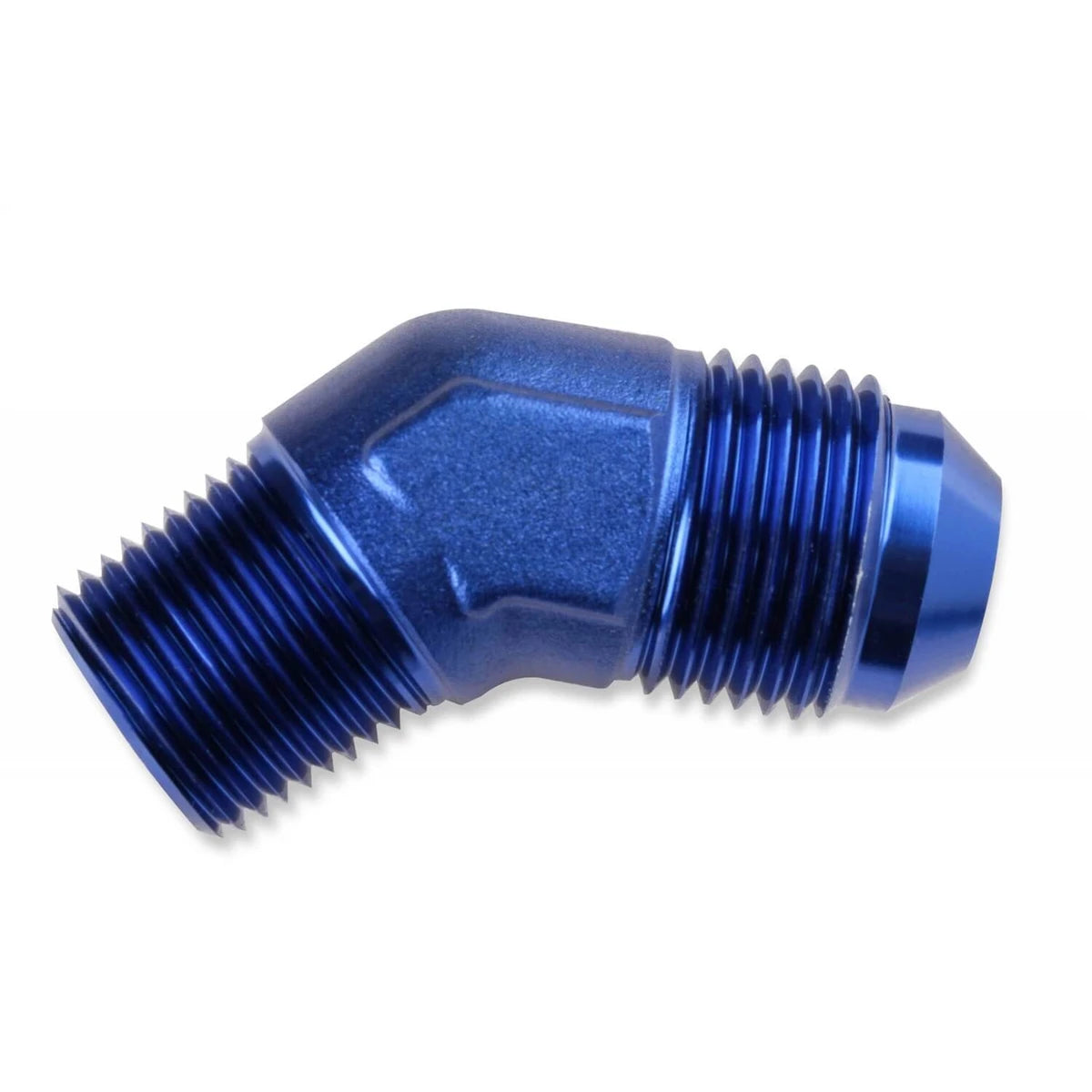 Mr. Gasket 482344 - -4AN Male to 1/4 NPT Male Blue 45 Degree NPT Adapter