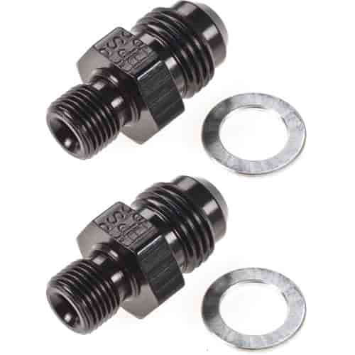 Jegs Automatic Transmission Adapter Fittings, Aluminum 1/8 NPSM x -6 AN, Black
